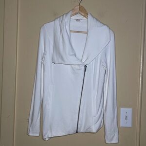 Isabel Marant White Sweater with Asymmetrical Zipper